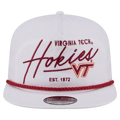 Men's New Era White Virginia Tech Hokies Team Rope 19TWENTY Adjustable Hat