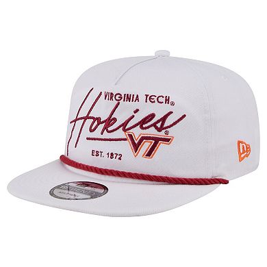 Men's New Era White Virginia Tech Hokies Team Rope 19TWENTY Adjustable Hat