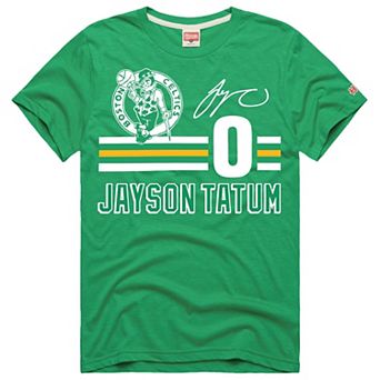 Unisex Homage Jayson Tatum Kelly Green Boston Celtics Jersey Remix Tri-Blend T-Shirt