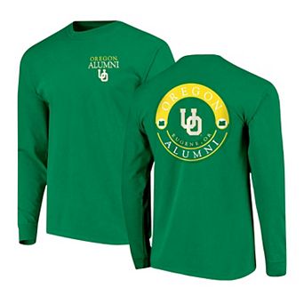 Men's Green Oregon Ducks Circle Seal Alumni Long-Sleeve T-Shirt