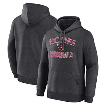 Men's Logo Athletic Heather Charcoal Arizona Cardinals Arch Victory Hoodie