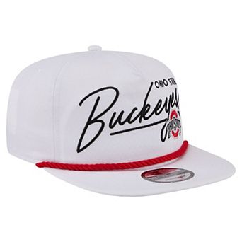 Men's New Era White Ohio State Buckeyes Team Rope 19TWENTY Adjustable Hat