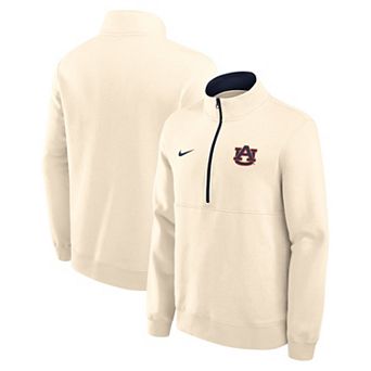 Men's Nike Cream Auburn Tigers Primetime Club Fleece Half-Zip Pullover