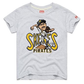 Youth Homage Paul Skenes Ash Pittsburgh Pirates Caricature Tri-Blend T-Shirt