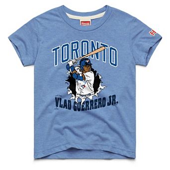 Youth Homage Vladimir Guerrero Jr. Light Blue Toronto Blue Jays Player Graphic Tri-Blend T-Shirt