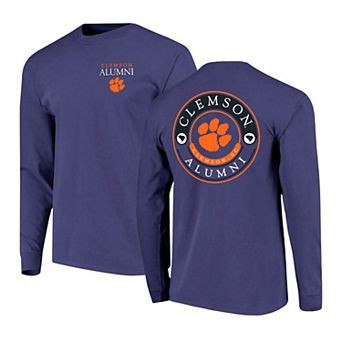 Men's Purple Clemson Tigers Circle Seal Alumni Long-Sleeve T-Shirt