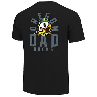 Men's Black Oregon Ducks Father's Day Mascot Overlay T-Shirt