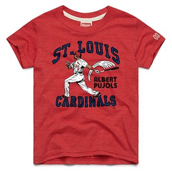 Youth Homage Albert Pujols Red St. Louis Cardinals Cooperstown Collection Player Graphic Tri-Blend T-Shirt