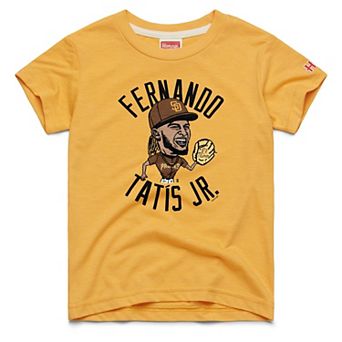 Youth Homage Fernando Tatis Jr. Gold San Diego Padres Caricature Tri-Blend T-Shirt
