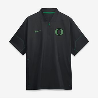Men's Nike Black Oregon Ducks 2026 Sideline Short Sleeve Quarter-Zip Coach Jacket