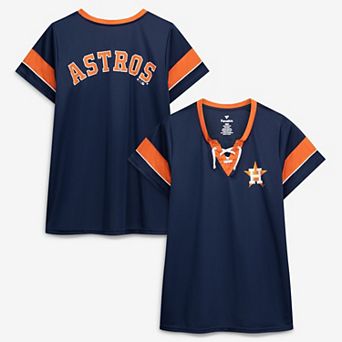Women's Profile Navy Houston Astros Lace-Up T-Shirt