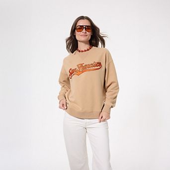 Women's Terez Brown San Francisco Giants Cloud Embossed Sweatshirt
