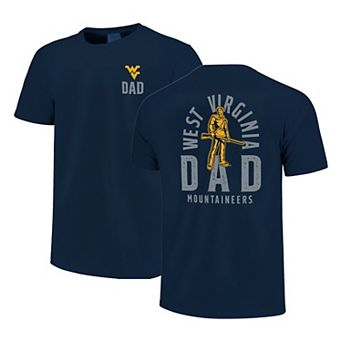 Men's Navy West Virginia Mountaineers Father's Day Mascot Overlay T-Shirt