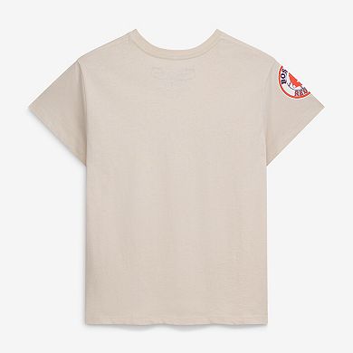 Women's Mitchell & Ness David Ortiz Cream Boston Red Sox Cooperstown Name & Number Throwback T-Shirt