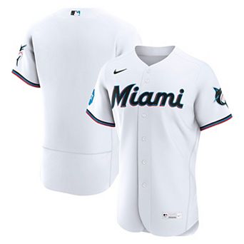 Men's Nike White Miami Marlins Home Sponsor Patch Authentic Jersey