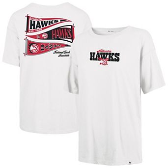 Women's '47 White Atlanta Hawks Bow and Banner Sadie T-Shirt