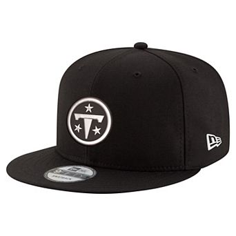 Men's New Era Black Tennessee Titans Black & White 9FIFTY Snapback Hat
