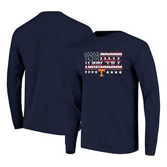 Men's Navy Tennessee Volunteers Tall Type Flag Long Sleeve T-Shirt