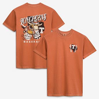 Men's Texas Orange Texas Longhorns Drawn Mascot Baseball T-Shirt
