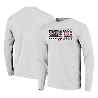 Men's White Virginia Tech Hokies Tall Type Flag Long Sleeve T-Shirt