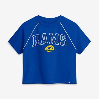 Women's Fanatics Royal Los Angeles Rams Offensive Scheme Raglan Tri-Blend Cropped Top