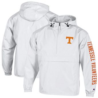 Men's Champion White Tennessee Volunteers Cloud Packable Half-Zip Hooded Jacket
