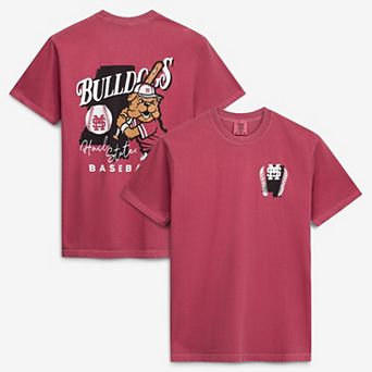 Men's Maroon Mississippi State Bulldogs Drawn Mascot Baseball T-Shirt