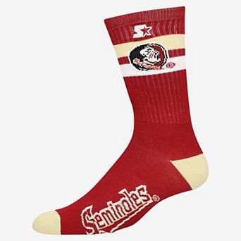 Unisex Starter Florida State Seminoles Team Color Two-Stripe Crew Socks