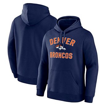 Men's Logo Athletic Navy Denver Broncos Arch Victory Hoodie