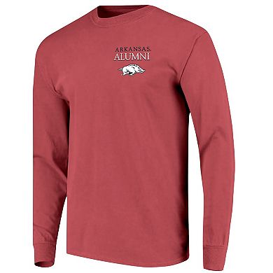 Men's Cardinal Arkansas Razorbacks Circle Seal Alumni Long-Sleeve T-Shirt