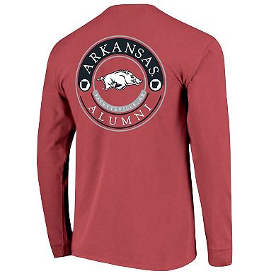 Men's Cardinal Arkansas Razorbacks Circle Seal Alumni Long-Sleeve T-Shirt