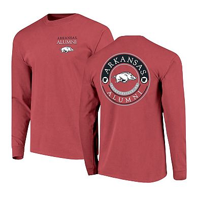 Men's Cardinal Arkansas Razorbacks Circle Seal Alumni Long-Sleeve T-Shirt