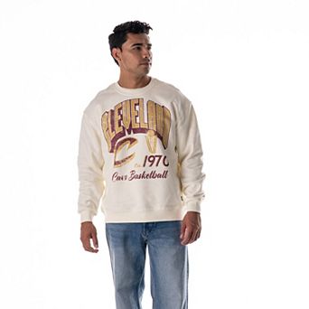 Unisex The Wild Collective White Cleveland Cavaliers Graphic Fleece Crewneck Sweatshirt