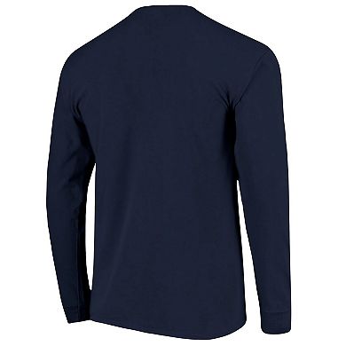 Men's Navy Clemson Tigers Tall Type Flag Long Sleeve T-Shirt