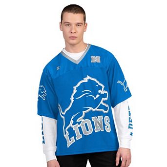 Men's Starter Blue/White Detroit Lions Short Sleeve & Long Sleeve T-Shirt Combo Pack