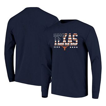 Men's Navy Texas Longhorns Tall Type Flag Long Sleeve T-Shirt
