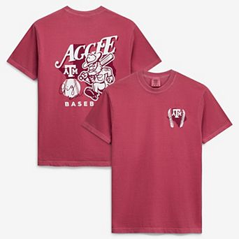 Men's Maroon Texas A&M Aggies Drawn Mascot Baseball T-Shirt