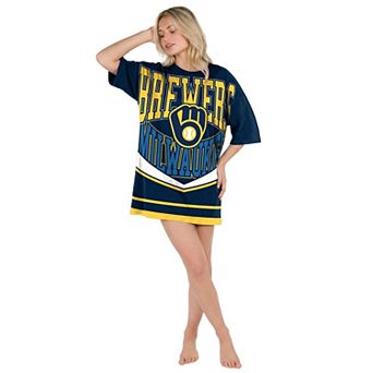 Women's Concepts Sport Navy Milwaukee Brewers Mosaic Knit Nightdress
