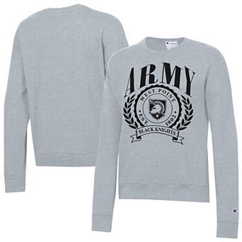 Women's Champion Heather Gray Army Black Knights Academic Crest Powerblend Crewneck Sweatshirt