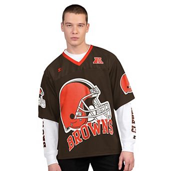 Men's Starter Brown/White Cleveland Browns Short Sleeve & Long Sleeve T-Shirt Combo Pack