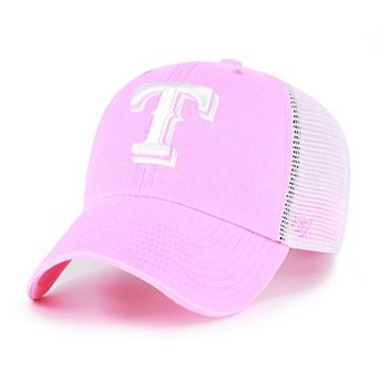 Women's '47 Pink Texas Rangers Summer Fun Trucker Clean Up Adjustable Hat