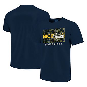 Men's Navy Michigan Wolverines Alumni Script Overlay T-Shirt