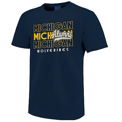 Men's Navy Michigan Wolverines Alumni Script Overlay T-Shirt