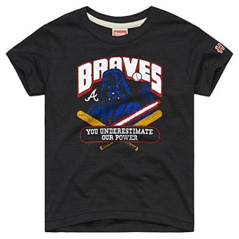 Youth Homage Charcoal Atlanta Braves Star Wars x MLB Dark Side T-Shirt