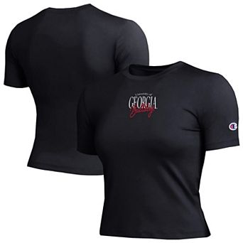 Women's Champion Black Georgia Bulldogs Athletic Soft-Touch Fitted T-Shirt
