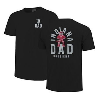 Men's Black Indiana Hoosiers Father's Day Mascot Overlay T-Shirt