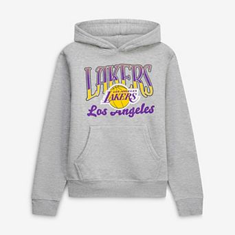 Youth Stadium Essentials Heather Gray Los Angeles Lakers Sky High Hoodie