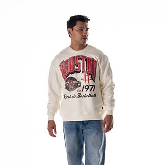 Unisex The Wild Collective White Houston Rockets Graphic Fleece Crewneck Sweatshirt