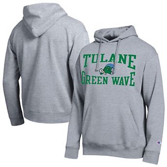 Men's Champion Heather Gray Tulane Green Wave Team Hoodie