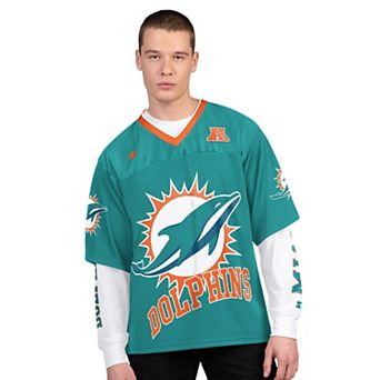Men's Starter Aqua/White Miami Dolphins Short Sleeve & Long Sleeve T-Shirt Combo Pack